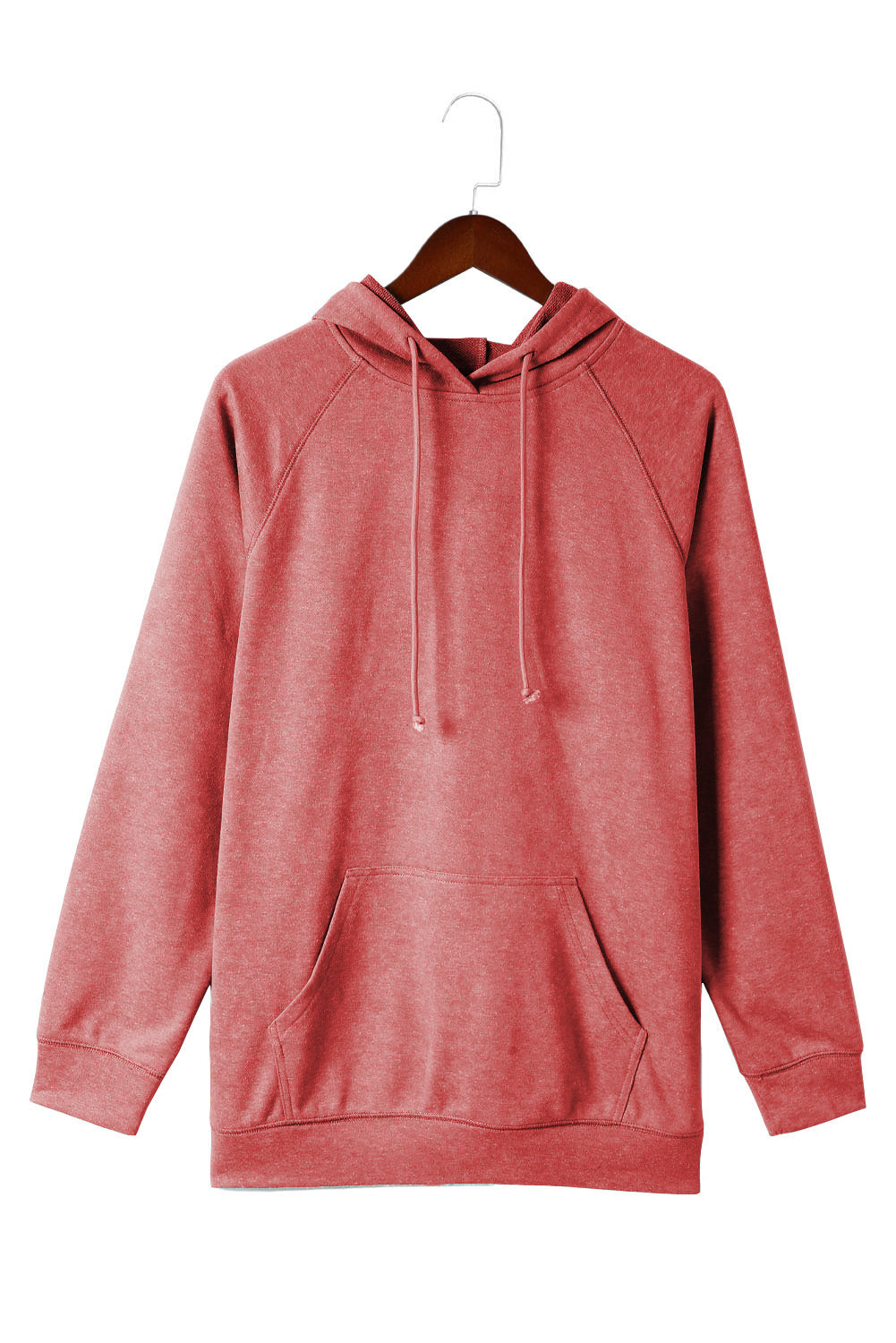 Gray Mineral Wash Kangaroo Pocket Drawstring Pullover Hoodie