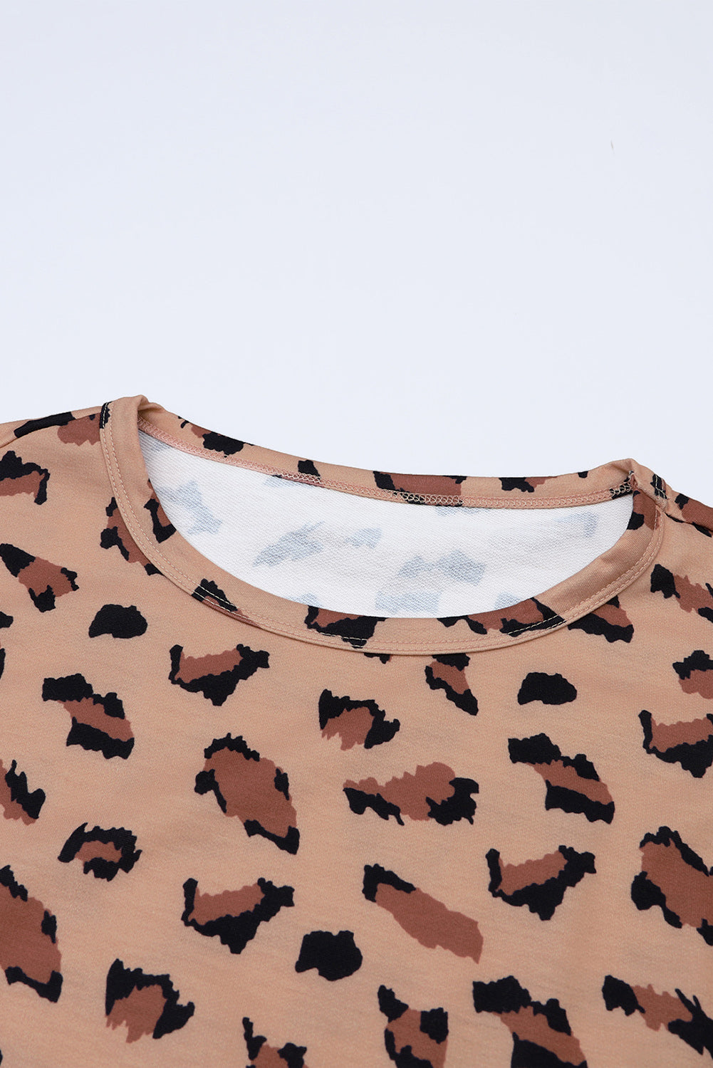 Leopard Animal Print Stitching Loose Long Sleeve Top