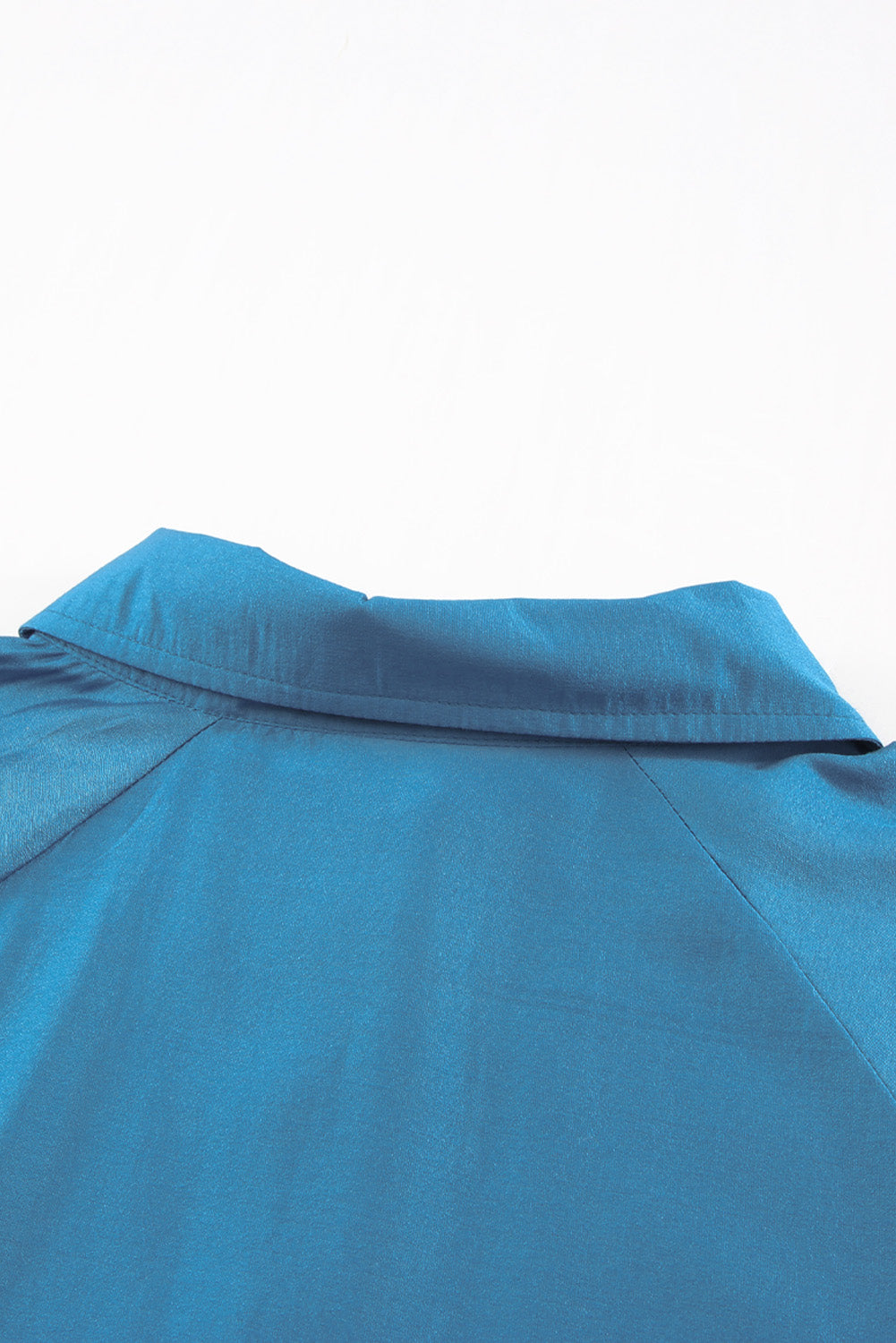 Blue Billowy Sleeves Pocketed Shirt