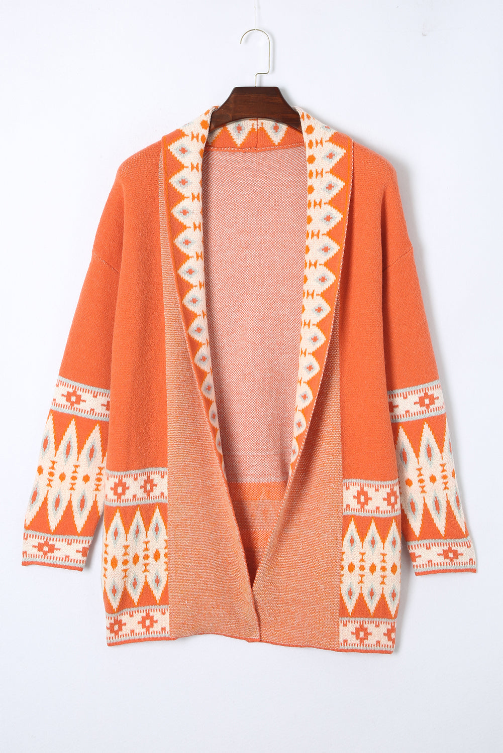 Western Aztec Open Front Sweater Cardigan