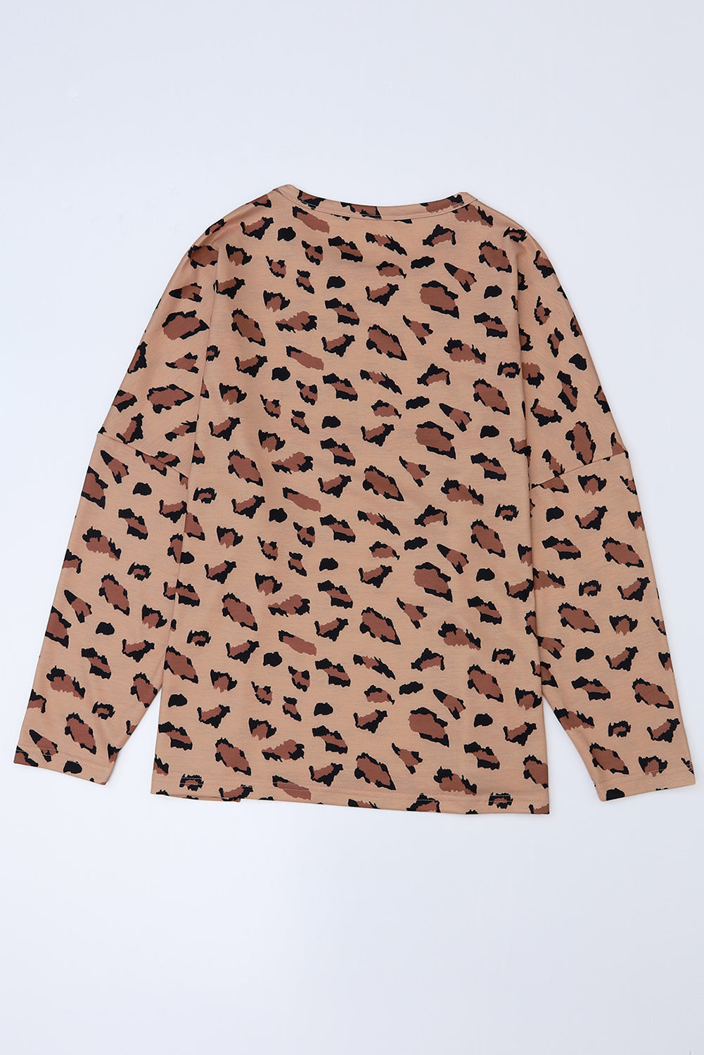 Leopard Animal Print Stitching Loose Long Sleeve Top