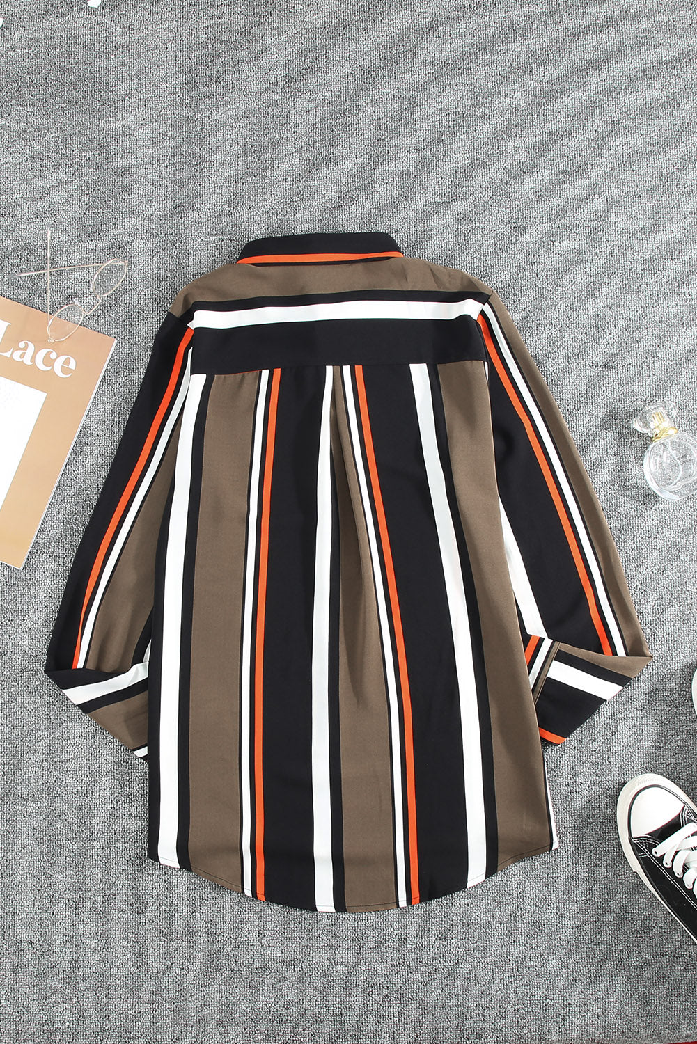 White Navy Striped Modern Women Shirt