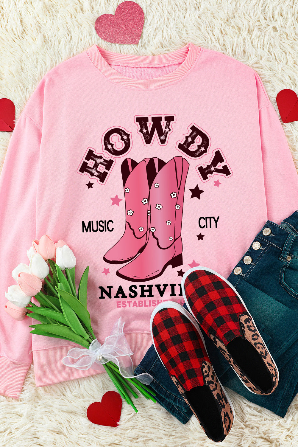 HOWDY NASHVILLE Graphic Sweatshirt