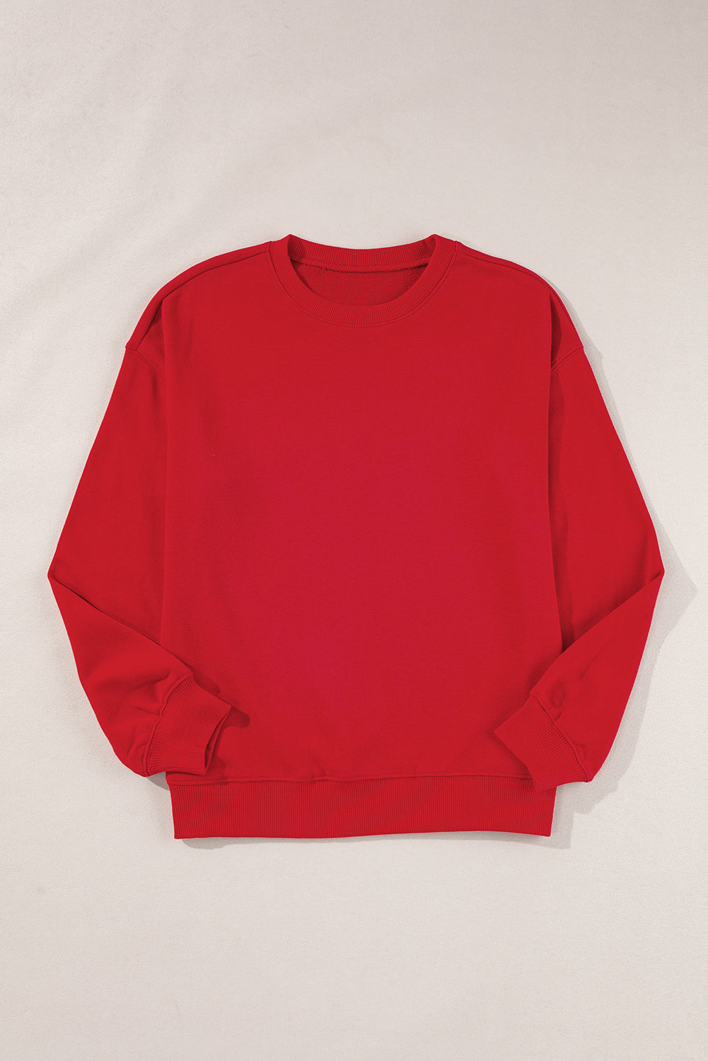 Orange Solid Classic Crewneck Pullover Sweatshirt