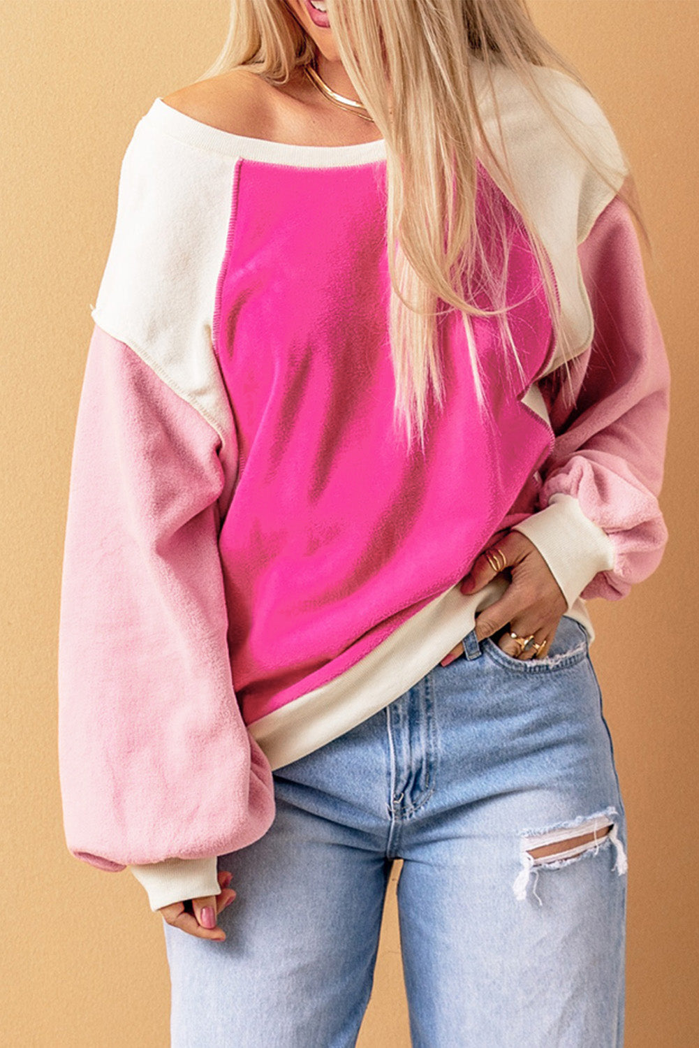 Fleece Balloon Sleeve Sweatshirt