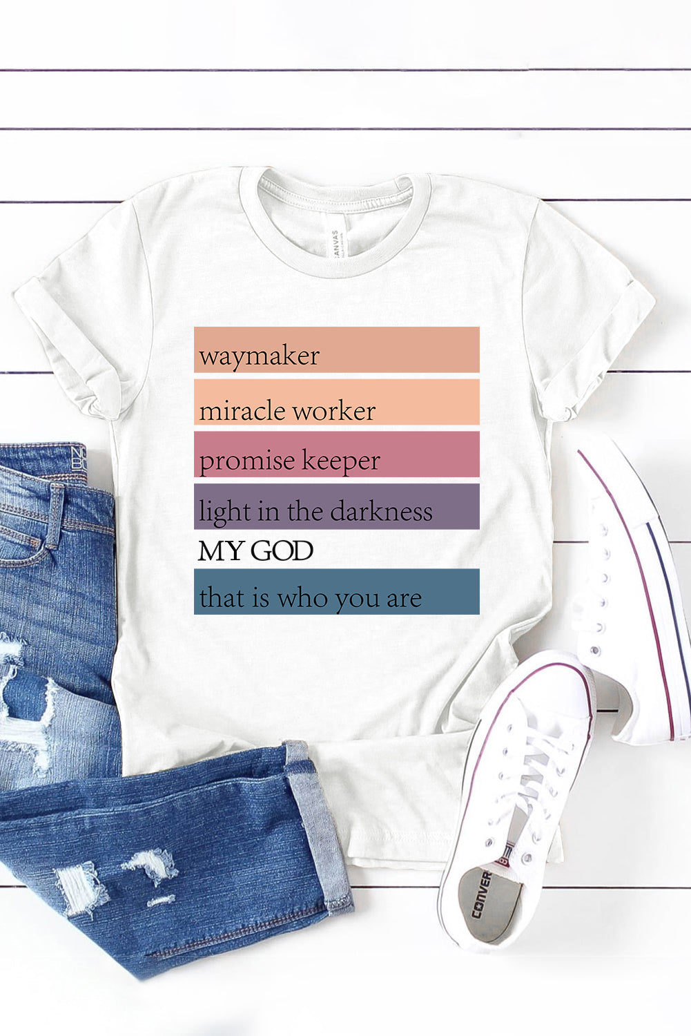 White God Waymaker Miracle Worker Promise Keeper Graphic Tee