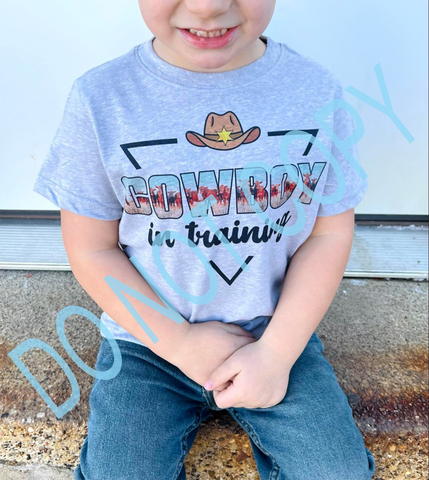 Cowboy in Training Grey Tee