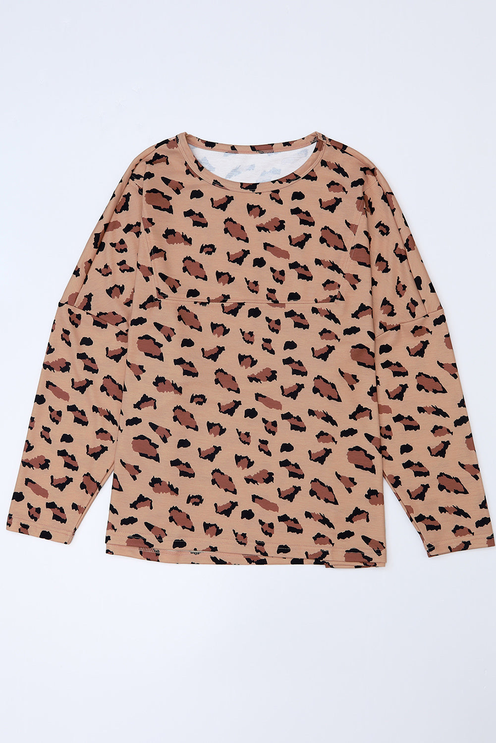 Leopard Animal Print Stitching Loose Long Sleeve Top