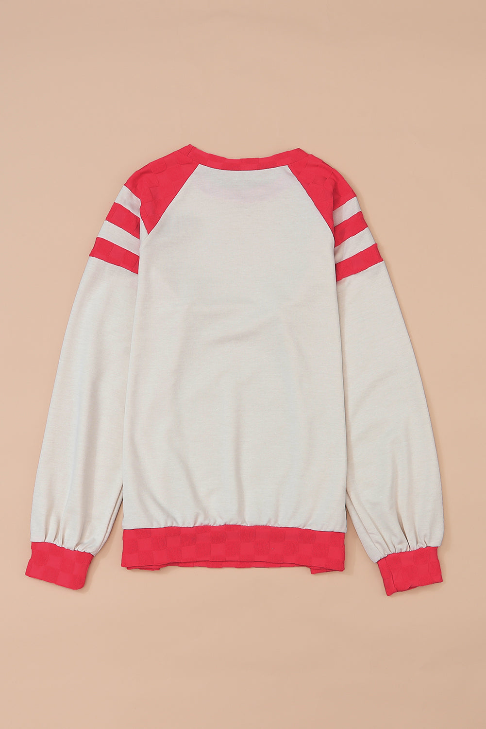 Apricot Color Block Raglan Long Sleeve Top