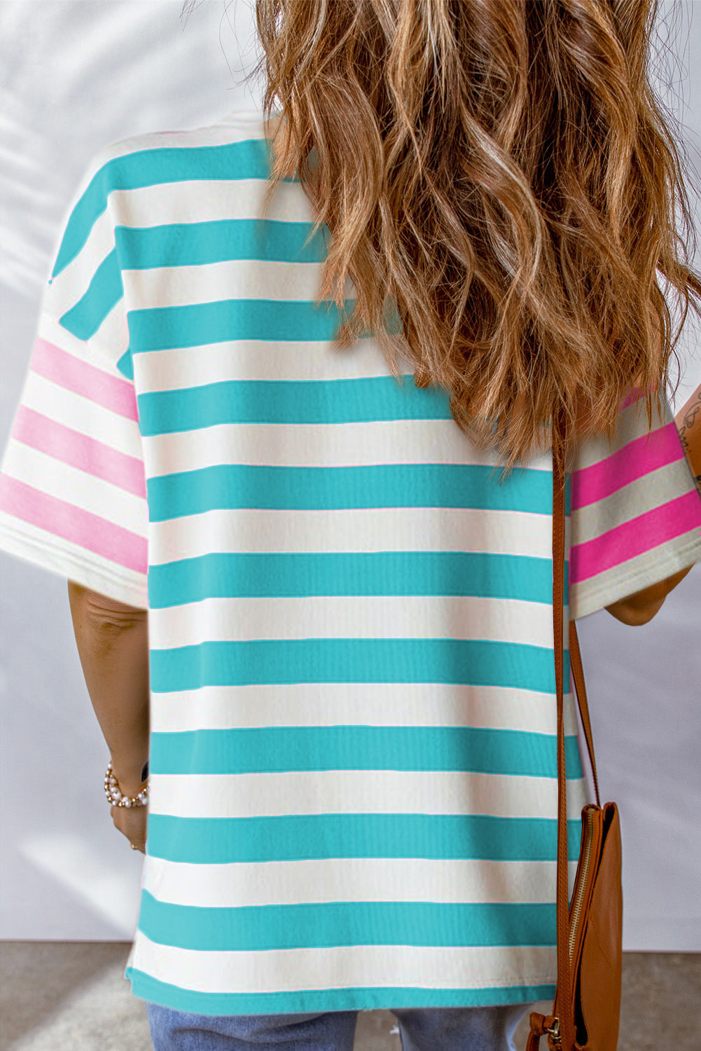 Stripe Contrast Patch Pocket T Shirt