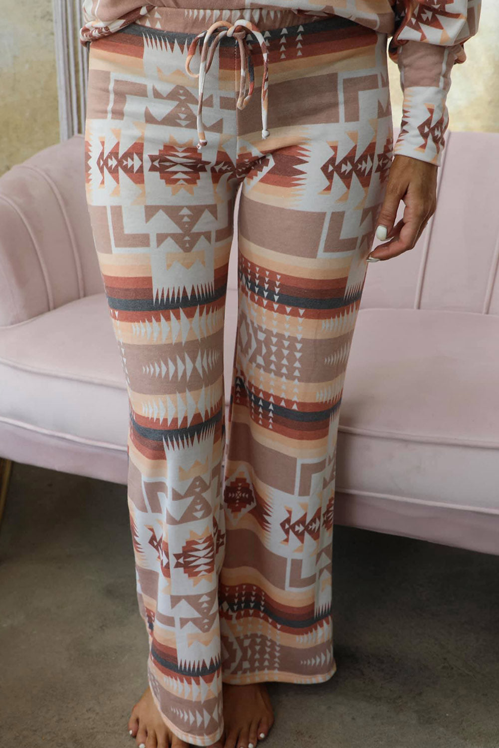 Aztec Long Sleeve Top Pants Lounge Outfit