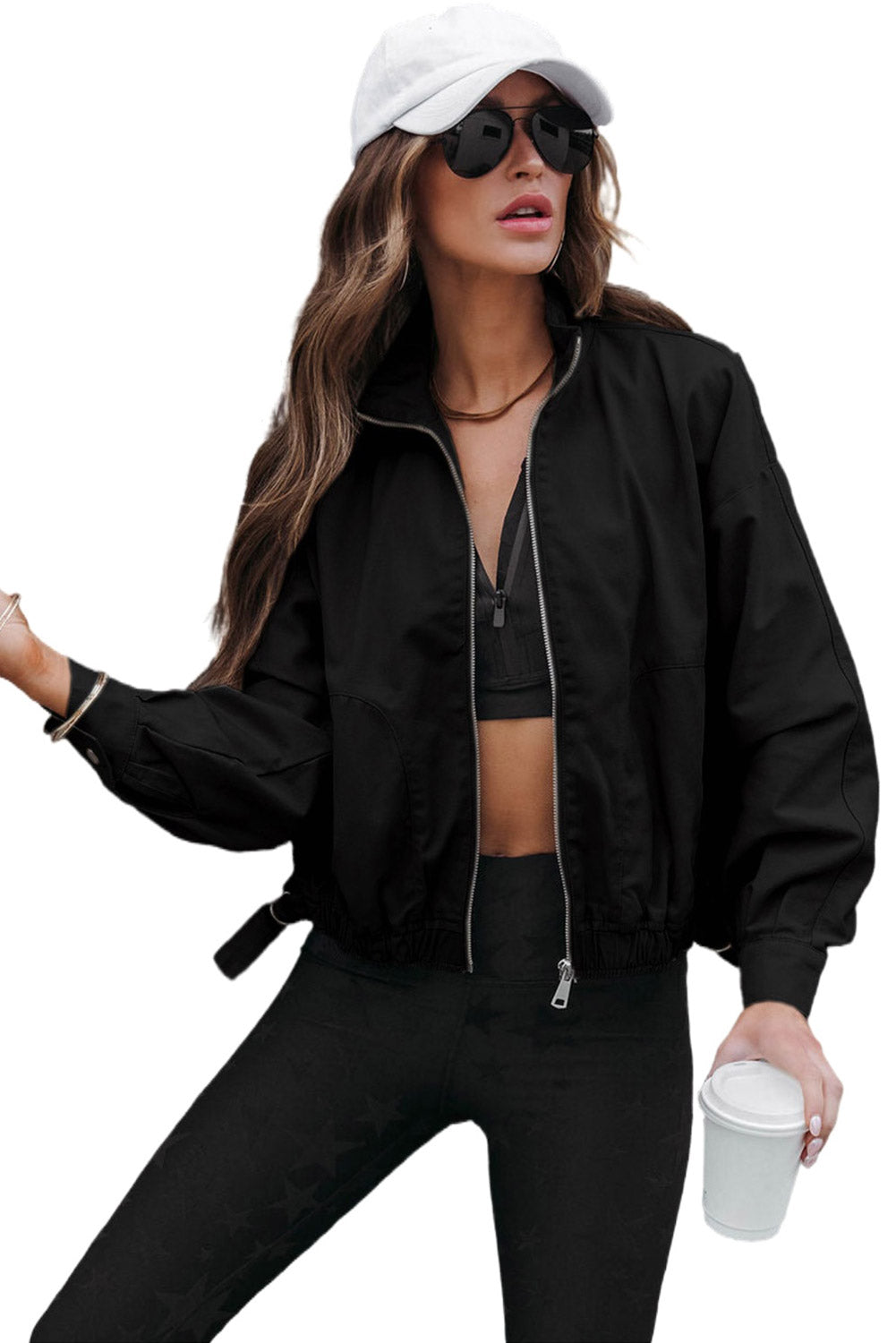 Black Solid Full Zipped Jacket