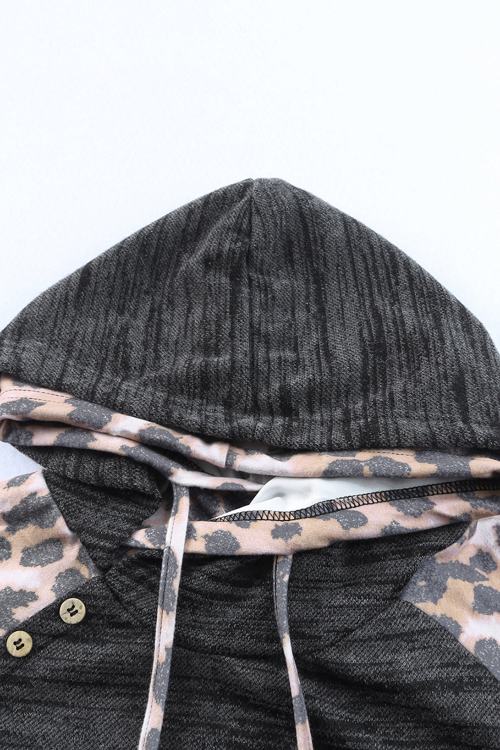 Brushed Leopard Contrast Hoodie