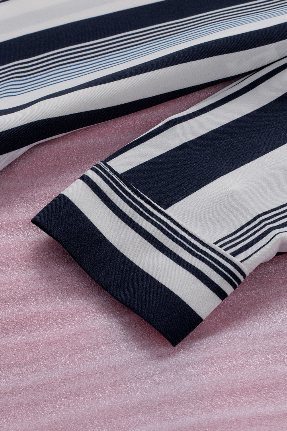 White Navy Striped Modern Women Shirt