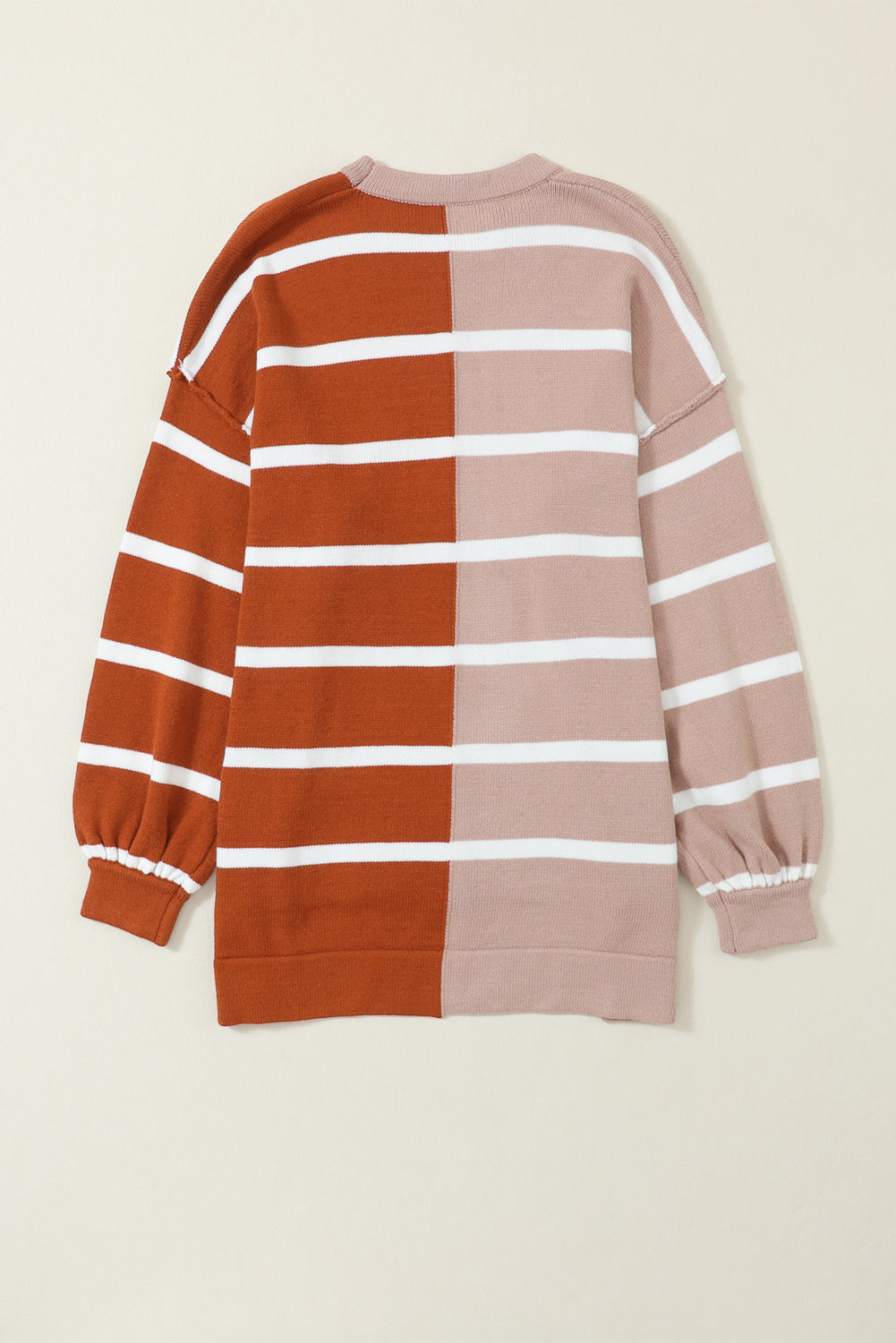 Stripe Oversized Contrast Printed Dropped Shoulder Top