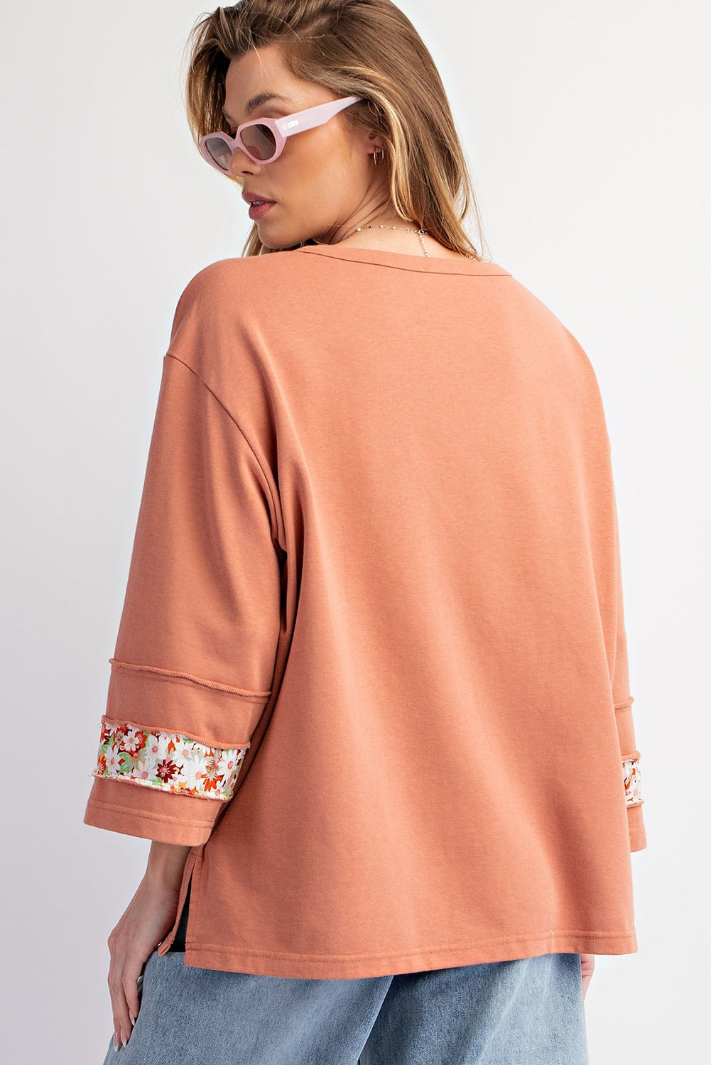 Flower Patch Exposed Seam Top