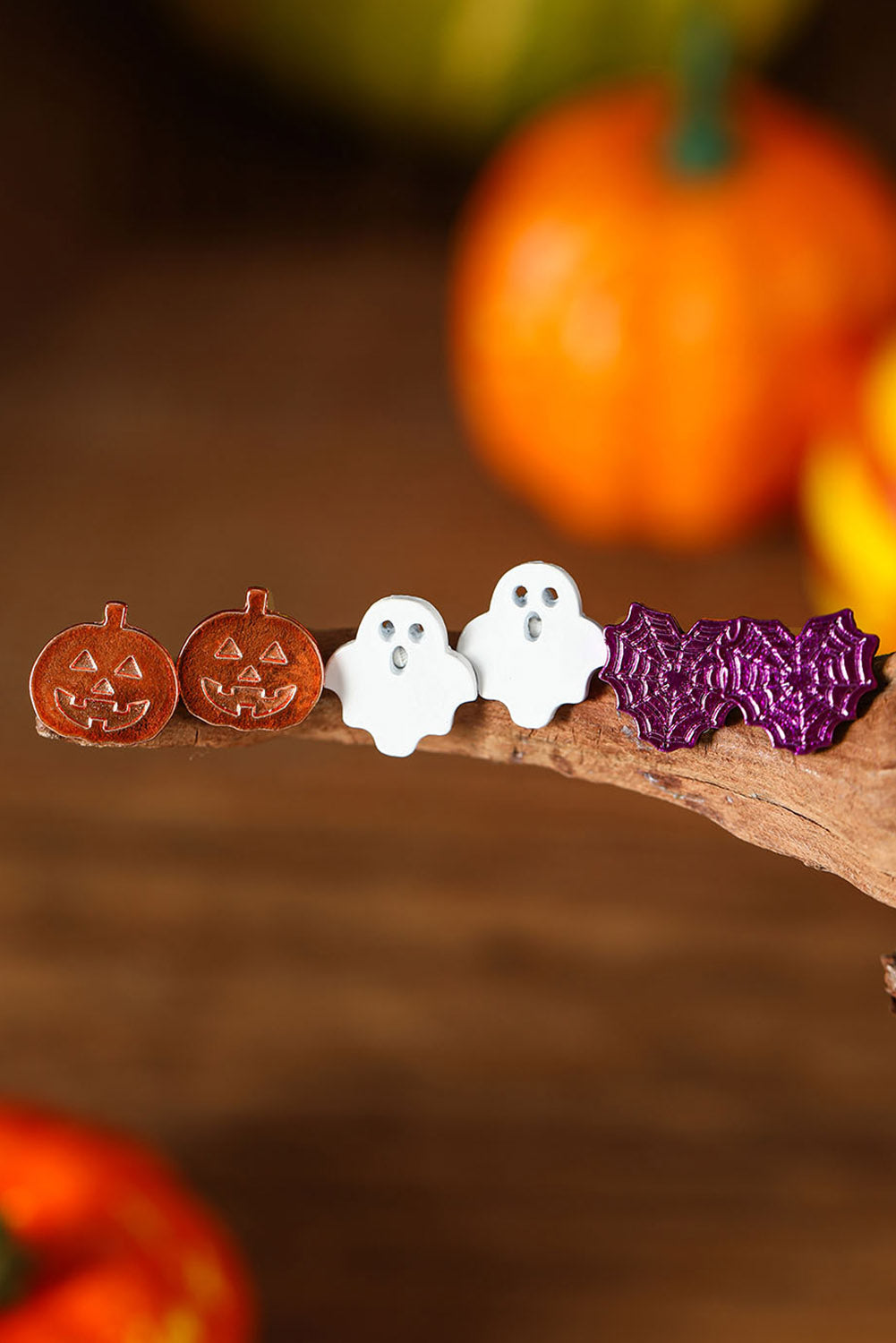 Multicolour Halloween Ornament Stud Earrings