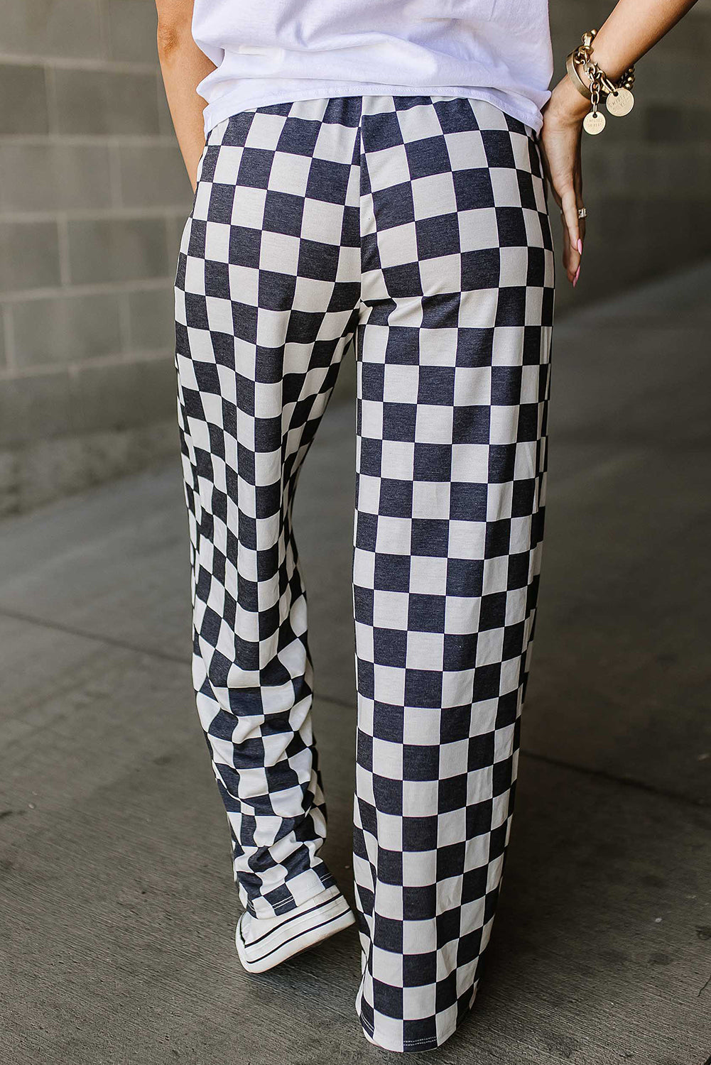 (Pre order/9.26)Checked High Waist Wide Leg Pants