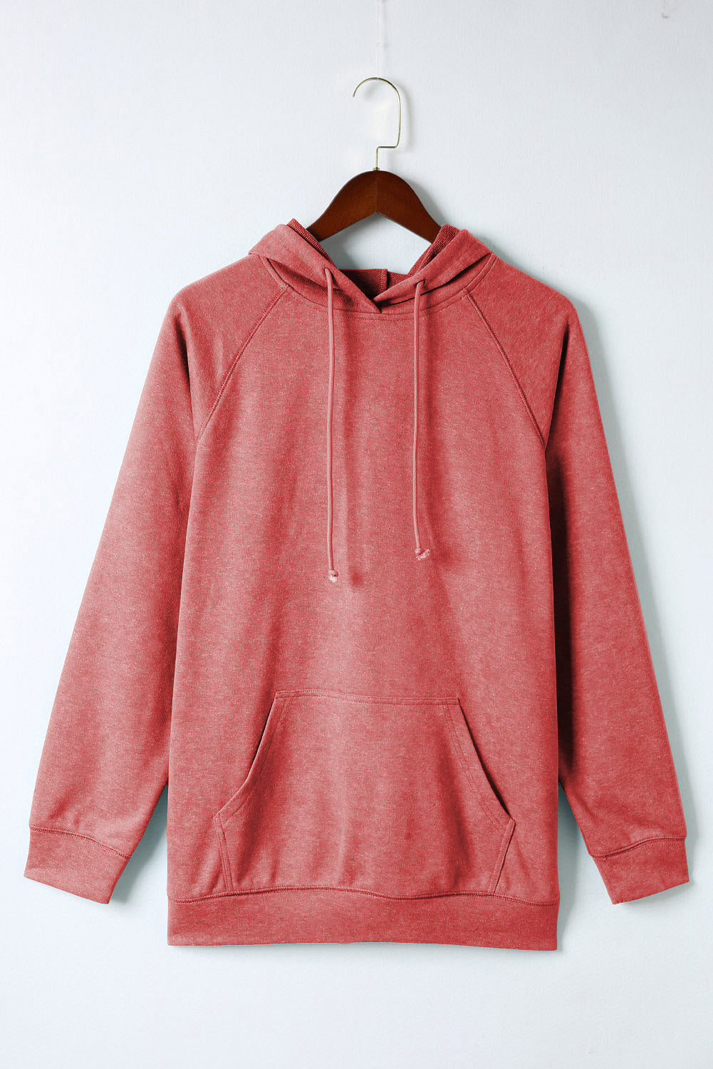 Gray Mineral Wash Kangaroo Pocket Drawstring Pullover Hoodie