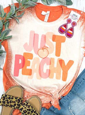 Just Peachy Orange Bleached Tee