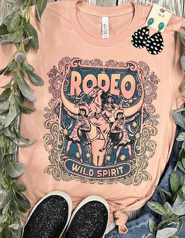 *RTS SALE * Rodeo Wild Spirit Peach Tee