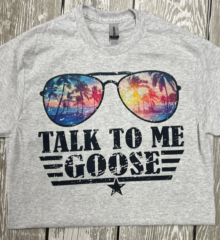 Talk To Me Goose New Grey Tee