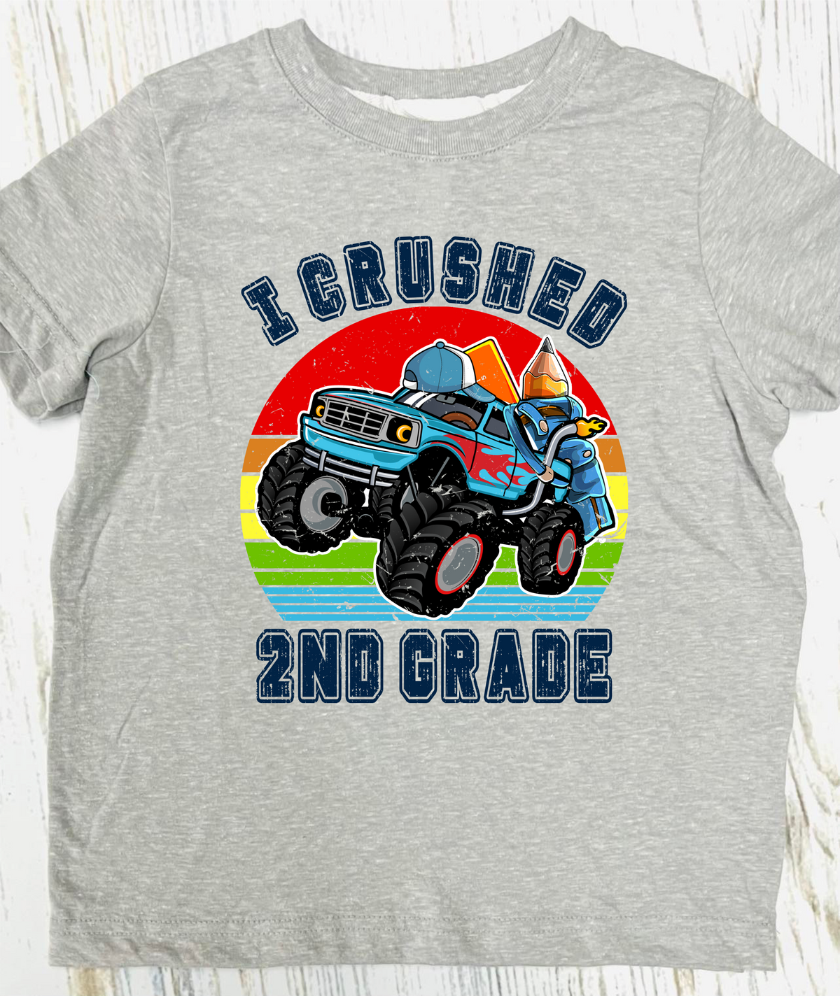 Kids I Crushed School Grey Tees