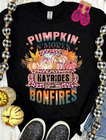 *RTS SALE * DTG Pumpkins Hayrides Black Tee