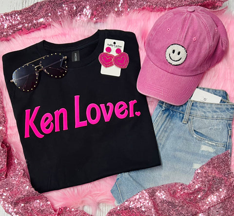 *PUFF* Ken Lover in Neon Pink Puff on Black Tee