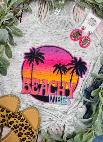 Beach Vibes Marble Razorback Tank