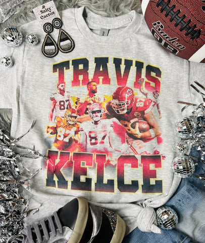 Travis Kelce Pics Ash Grey Tee