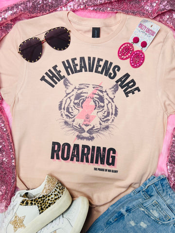 The Heavens are Roaring Peach Tee