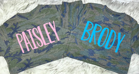 *PUFF* Custom Name on Camo Tee