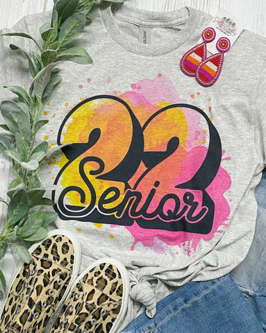 Senior 2022 Tie Dye Grey Tee