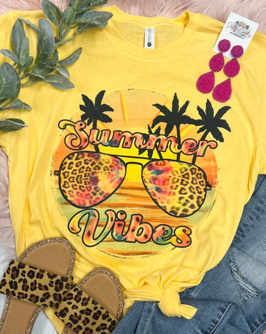 Summer Vibes Yellow Tee