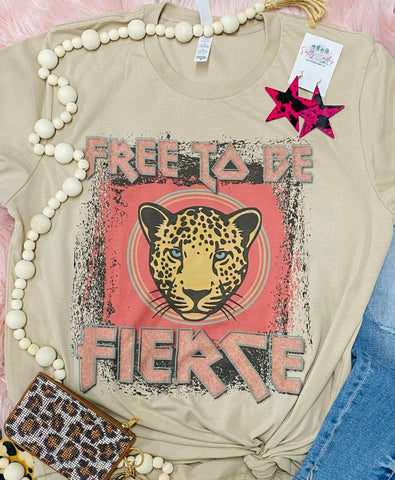 Free To Be Fierce Tan Tee