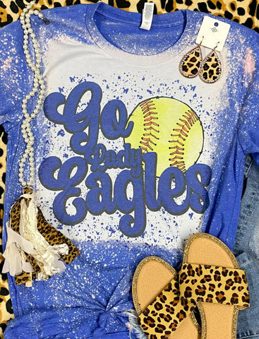 Go Mascot Softball Splatter Bleached Tee