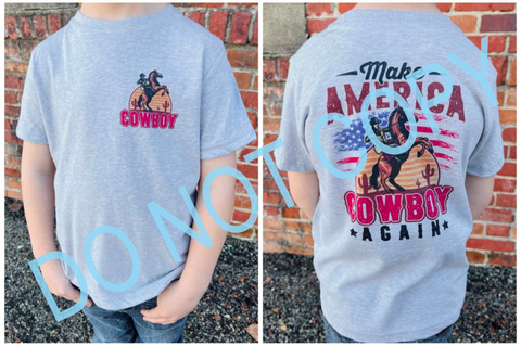 Make America Cowboy Again Grey Tee