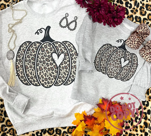 Kids Leopard Pumpkin Sweatshirt