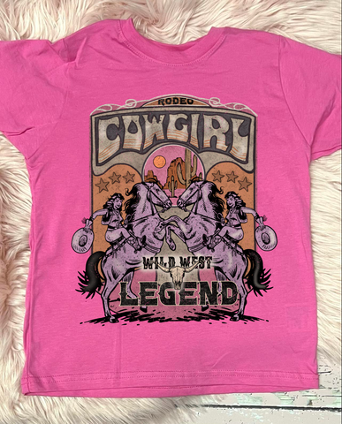 *DTG* Kids Rodeo Cowgirl Pink Tee