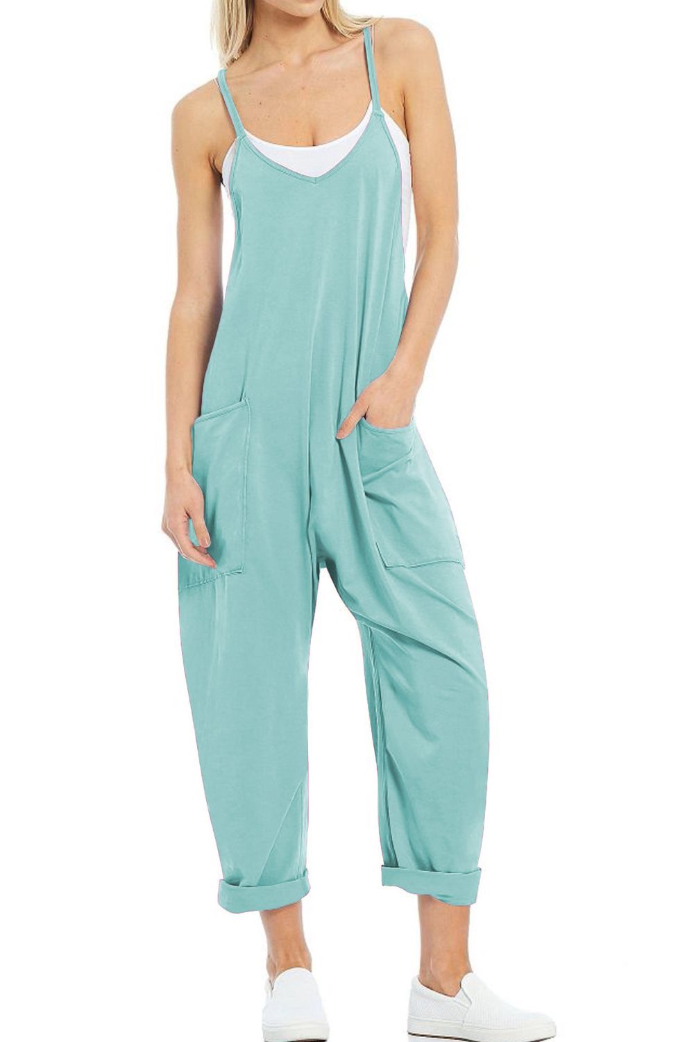 Spaghetti Strap Jumpsuit with Pockets